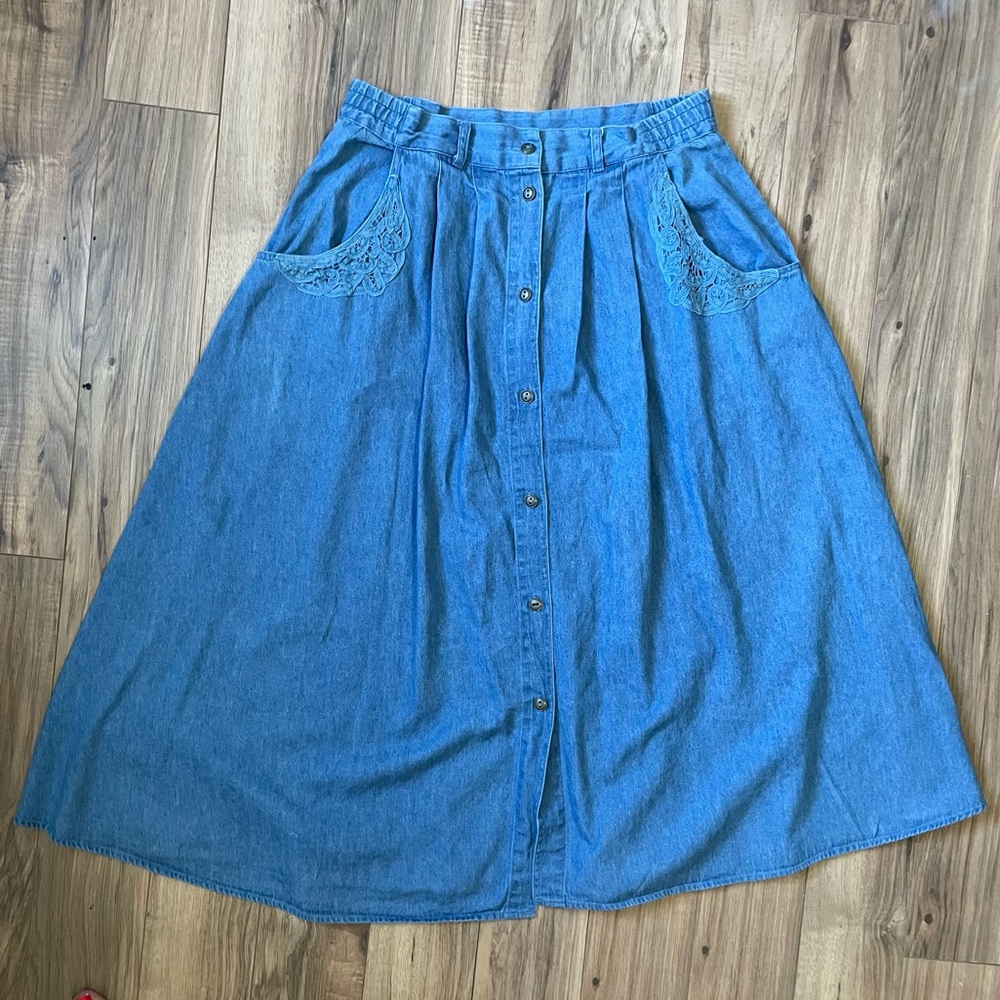 Vintage Denim A-line Skirt